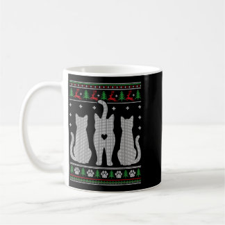 Mug Cadeau farceur de pull moche de Noël avec chats dr