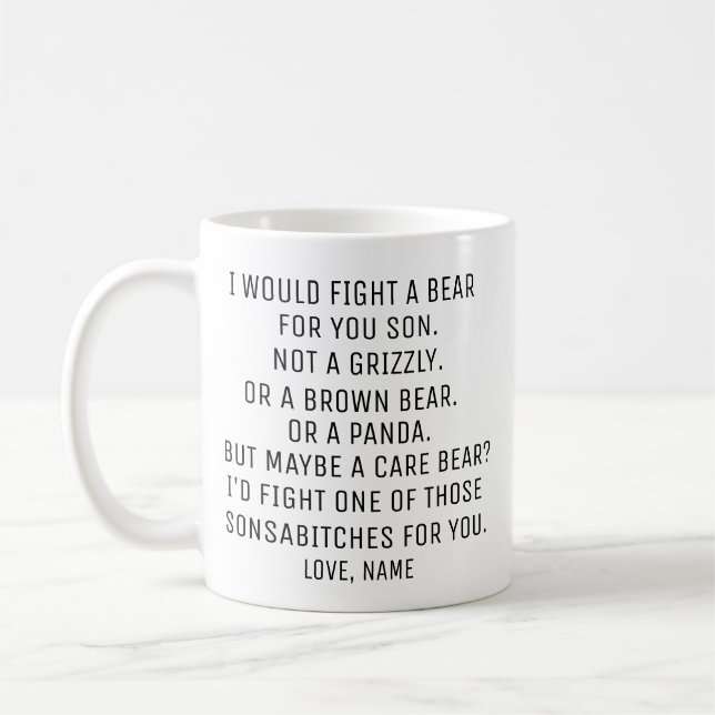 Mug Cadeau Fils, drôle cadeau Fils Personnalisé,  (Gauche)