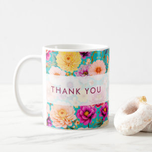 Mug Cadeau floral personnalisé de remerciement