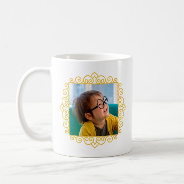 Mug Cadeau Gold Heart Photo Cadeau personnalisé (Gauche)