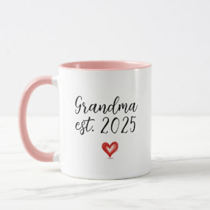 Mug Cadeau Grandma Personnalisé, Nouvelle Mamie, Est. 