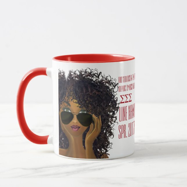 Mug Cadeau grec rouge et blanc de sororité (Gauche)