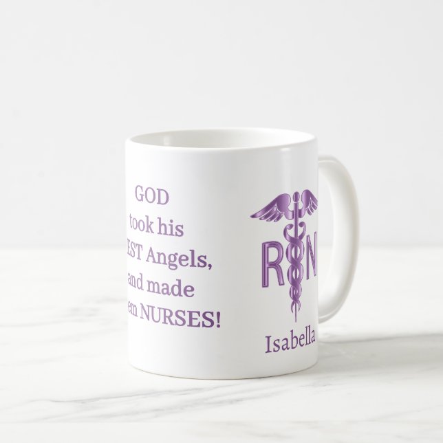Mug Cadeau infirmière de la RN - Personnaliser - Viole (Devant droit)