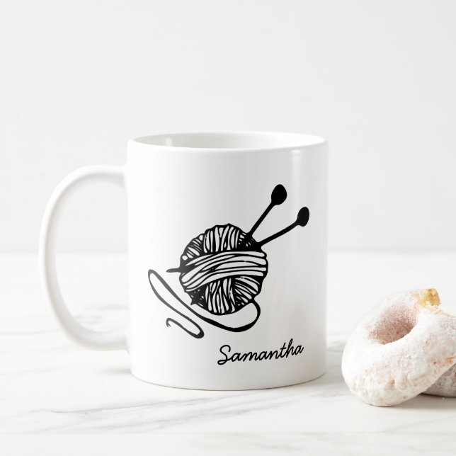 Mug Cadeau Lover Tricot personnalisé Tricot personnali (Avec donut)
