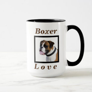 Mug Cadeau mignon de chien "d'amour de boxeur" pour la