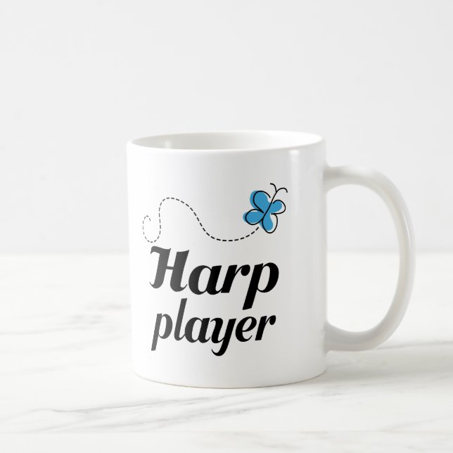 Mug Cadeau mignon de musique de joueur d'harpe de (Droite)