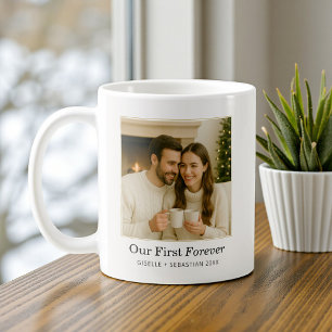 Mug Cadeau Minimaliste Photo Texte Personnalisé