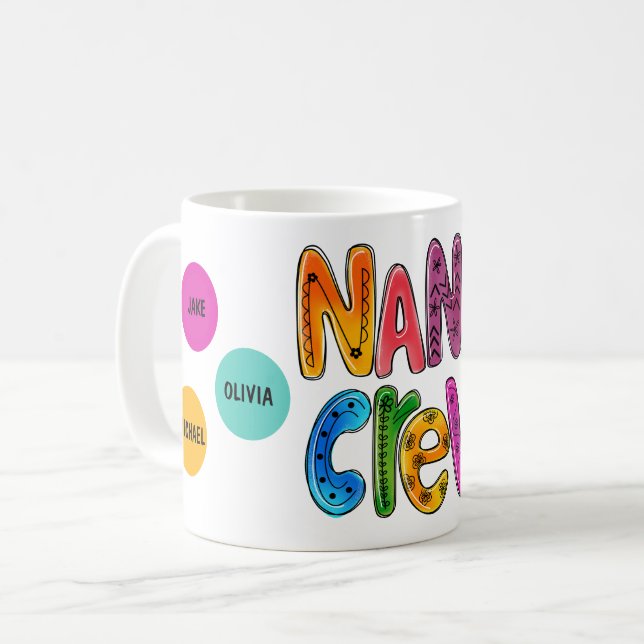 Mug Cadeau Nana's Crew Grandchildren Custom Names (Devant gauche)