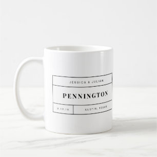 Mug Cadeau noir et blanc de mariage ou d'anniversaire
