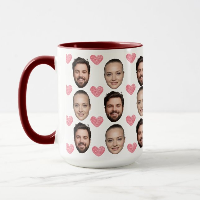 Mug Cadeau personnalisé Anniversaire visage pour mari  (Gauche)