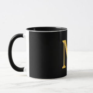 Mug Cadeau personnalisé avec initiale de monogramme or