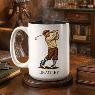 Mug Cadeau Personnalisé de Golf Rétro