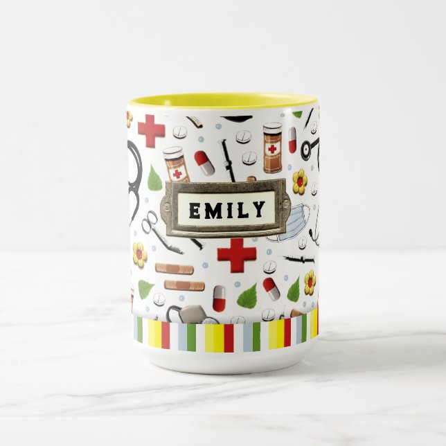 Mug Cadeau personnalisé de l'infirmière (Centre)