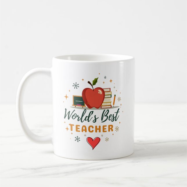 Mug Cadeau personnalisé de Meilleur Professeur du Mond (Gauche)