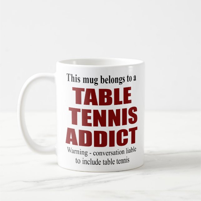 Mug Cadeau personnalisé de tennis de table (Gauche)