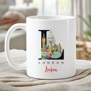 Mug Cadeau Personnalisé Monogramme Londres Royaume-Uni