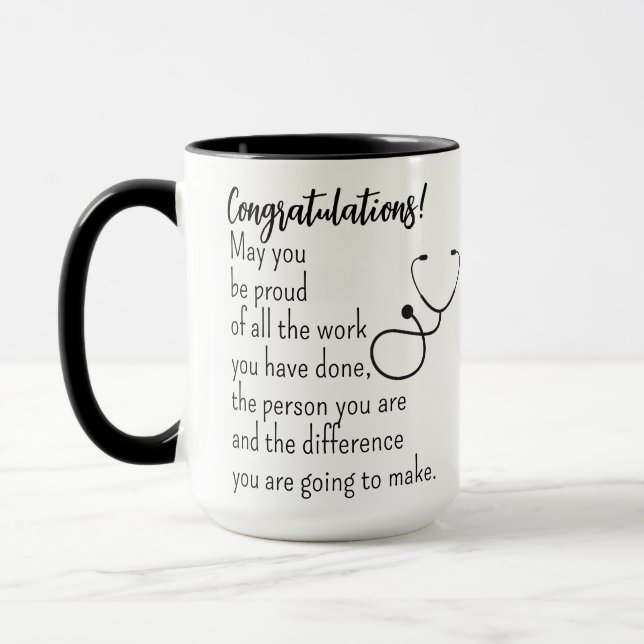 Mug Cadeau personnalisé pour l'infirmière diplômée, RN (Gauche)