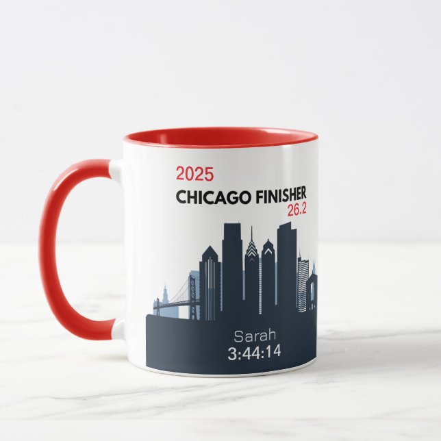 Mug Cadeau personnalisé pour marathonien de Chicago (Gauche)