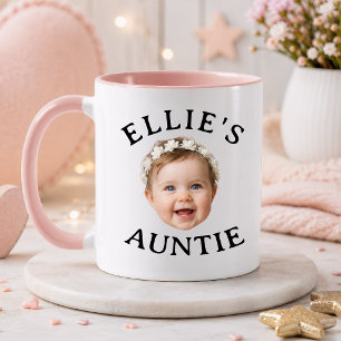 Mug Cadeau personnalisé Tante avec visage de bébé