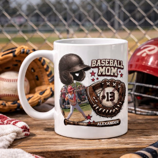 Mug Cadeau photo de maman baseball vintage grunge