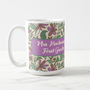 Mug Cadeau pour enseignant Motif floral de jardin de c