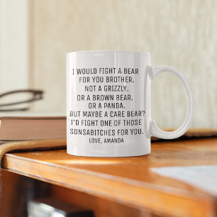 Mug Cadeau pour frère, cadeau personnalisé drôle pour 