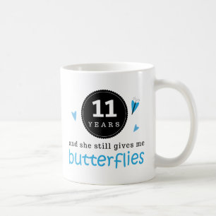 Mug Cadeau pour le 11ème papillon d'anniversaire de