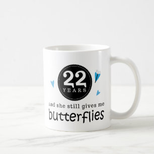 Mug Cadeau pour le 22ème papillon d'anniversaire de