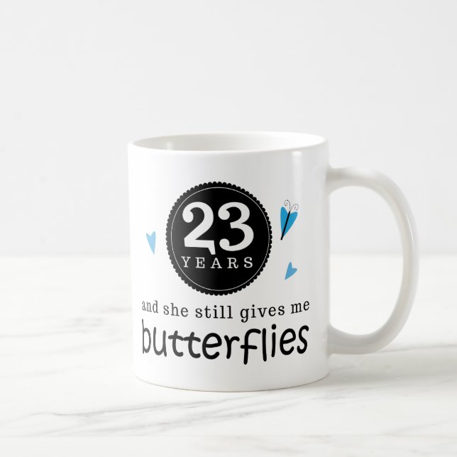 Mug Cadeau pour le 23ème papillon d'anniversaire de (Droite)