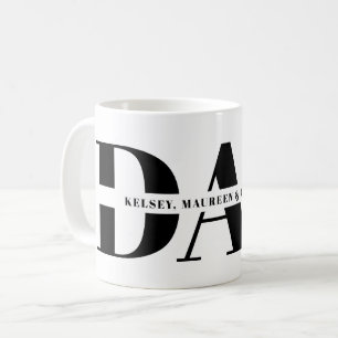 Mug Cadeau pour papa avec des noms d'enfants