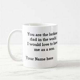 Mug Cadeau pour papa de son-Luckiest papa dans le mond