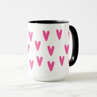 Mug Cadeau tendance et girly avec motif de cœur rose v