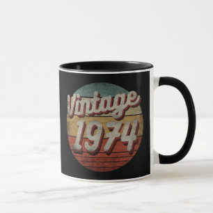 Mug CADEAU vintage 1974 HOMMES FEMMES D'ANNIVERSAIRE