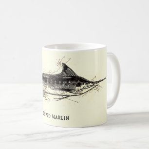 Mug Cadeau vintage de Marlin rayé pour pêcheurs