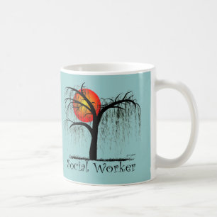 Mug Cadeaux Artsy d'arbre d'assistant social