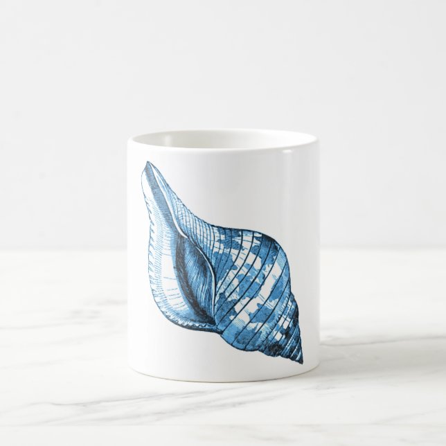 Mug Cadeaux côtiers nautiques de bleu de plage d'océan (Centre)