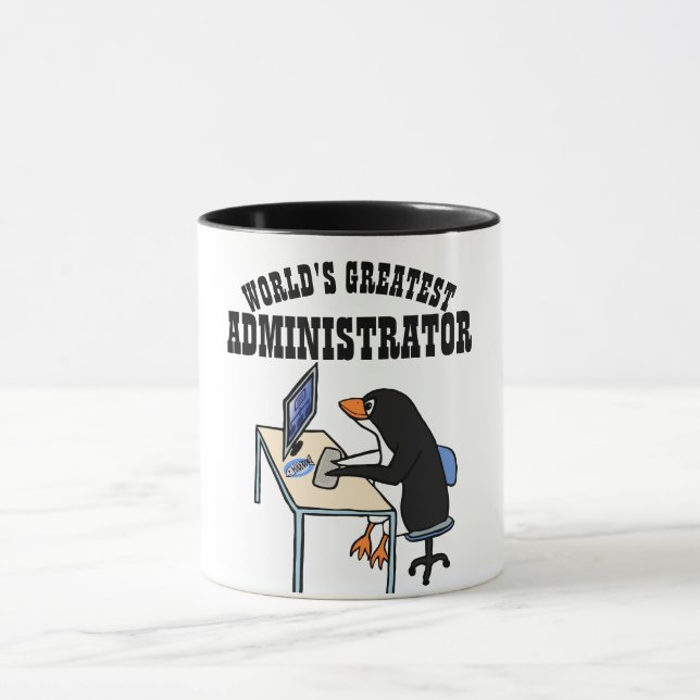 Mug Cadeaux d'administrateur ADMIN Penguin le plus gra (Centre)