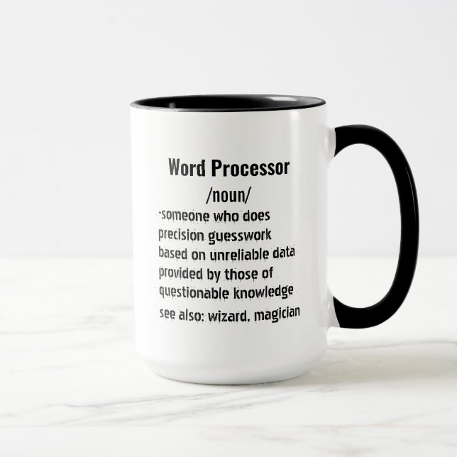Mug Cadeaux de définition de processeur de mots amusan (Droite)