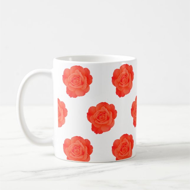 Mug Cadeaux de fleurs de rose florales orange personna (Gauche)