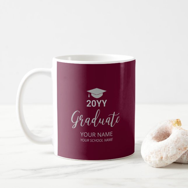 Mug Cadeaux de graduation personnalisés Argent et Bour (Avec donut)