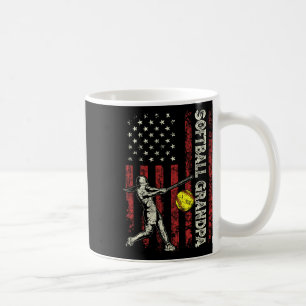 Mug Cadeaux de grand-père de softball Drapeau américai