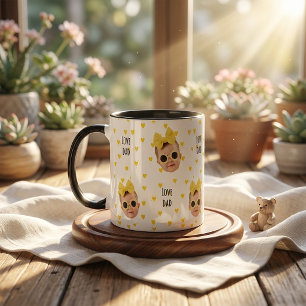 Mug Cadeaux de la fête des pères pour papa Cœur jaune