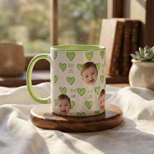 Mug Cadeaux de la fête des pères pour papa Cœur vert