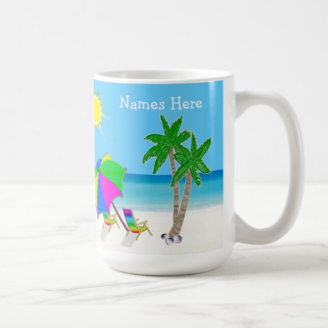 Mug Cadeaux de mariage orientés de plage 2 zones de (Droite)