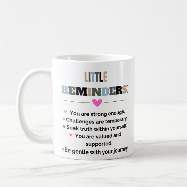 Mug Cadeaux de motivation inspirants Petits rappels (Gauche)