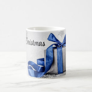 Mug Cadeaux de Noël bleu et argent