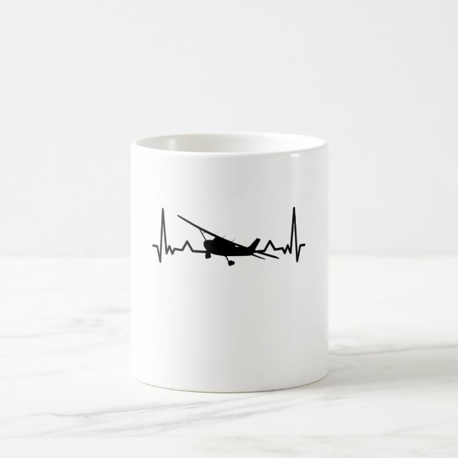 Mug Cadeaux de pilote d'avion à battement de coeur (Centre)
