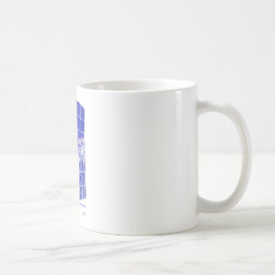 Mug Cadeaux de réflexion de carreaux bleus de Hot Spri