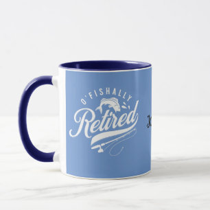 Mug Cadeaux de retraite. Pêcheur/femme. Nom modifiable