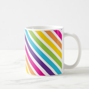 Mug Cadeaux Diagonal Arc-en-ciel coloré pour Ados